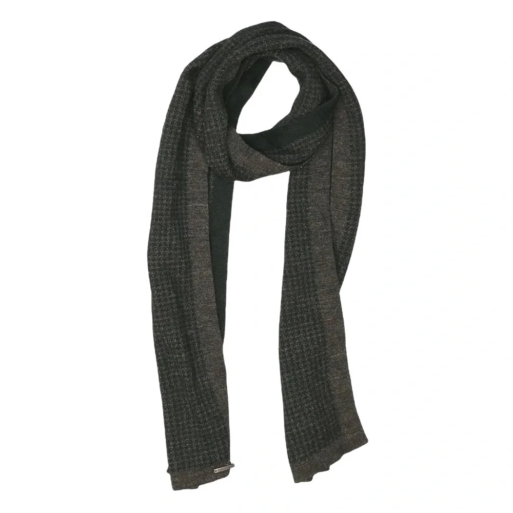 🌺 Calvin Klein Green & Grey Knit Wool Blend Small Scarf